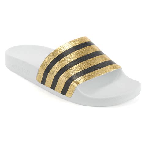 adidas originals adilette sliders gold